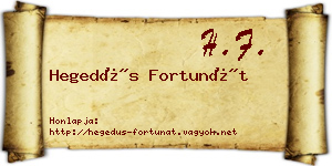 Hegedűs Fortunát névjegykártya